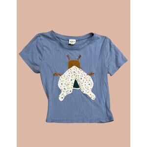 Small Upcycled Bug Baby Tee TYPE | Boho Indie Maximalist Reworked and Recycled